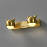 Draadloze wandlamp goud met berenstijl voor badkamer