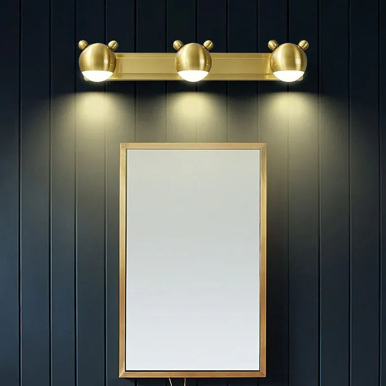 Draadloze wandlamp goud met berenstijl voor badkamer