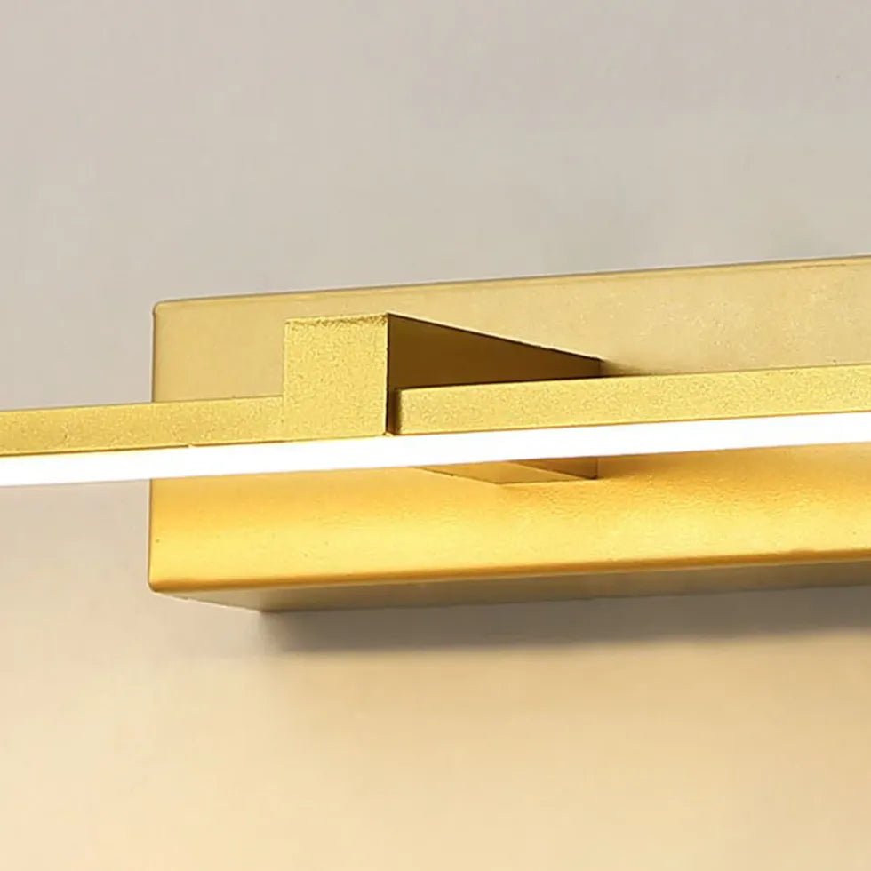 Led spiegelverlichting goudkleurige langwerpige wandlamp