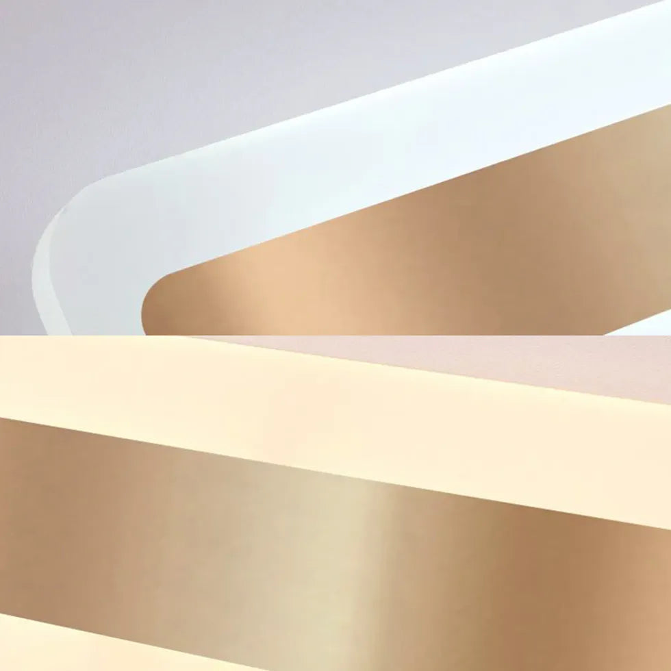 Spiegelverlichting led in gouden kleur rechthoekige wandlamp