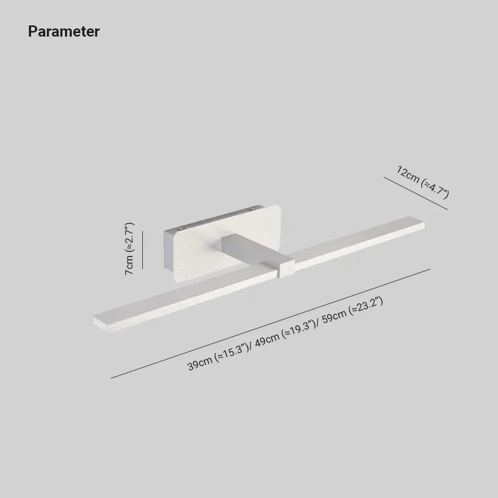 Wandlampjes badkamer in zilver rechte lijn