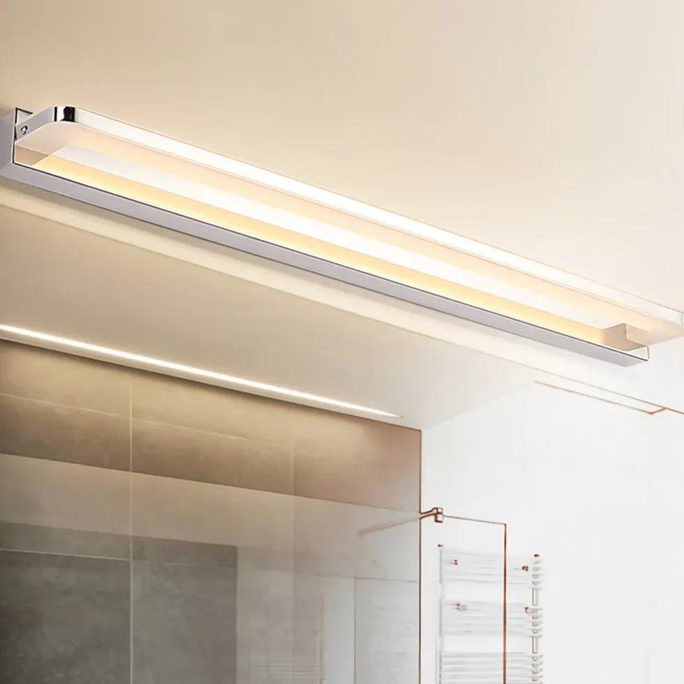 Wandlampen led binnen zilver lang recht