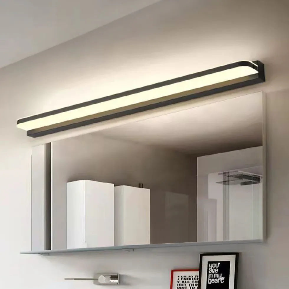 Wandlampen led binnen zilver lang recht