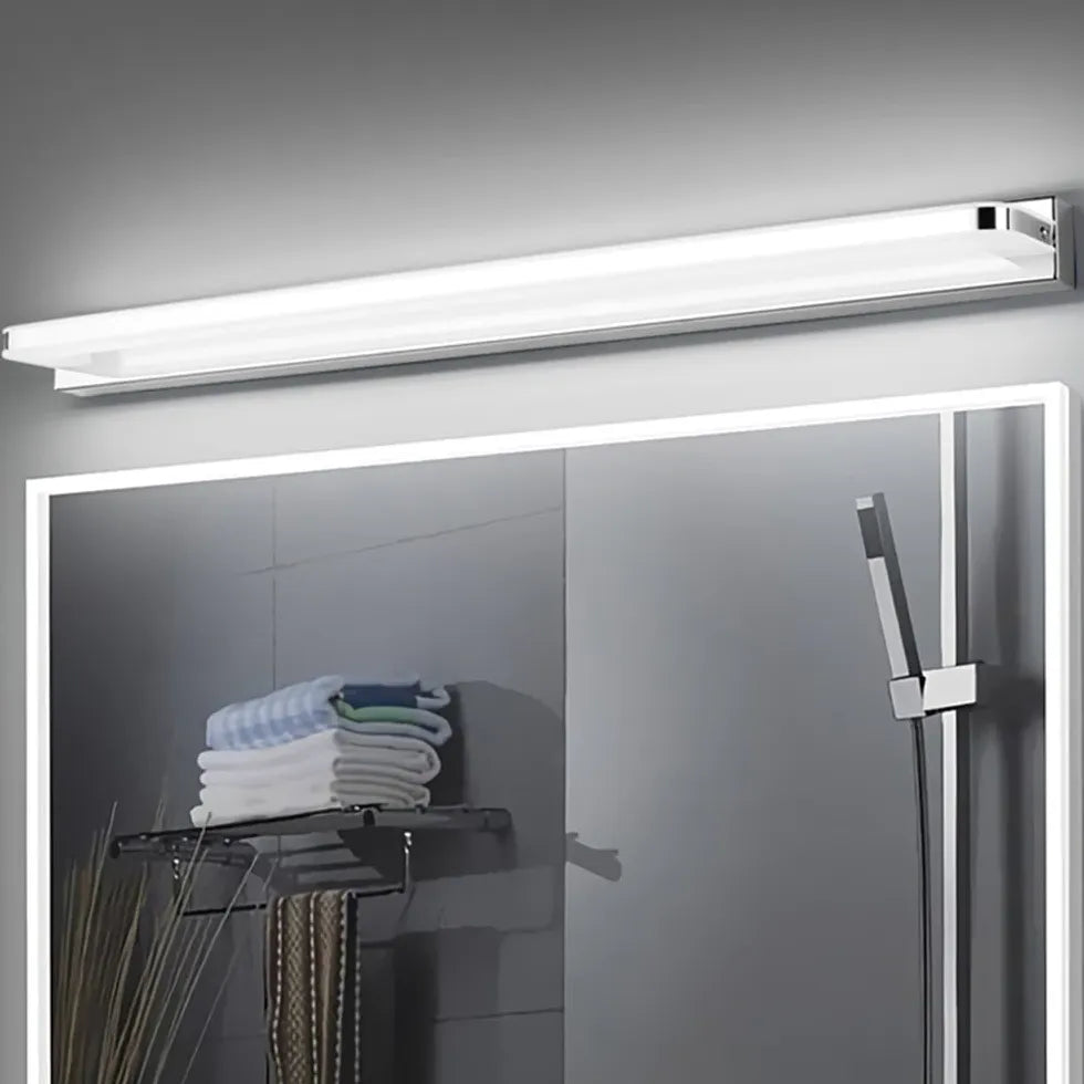 Wandlampen led binnen zilver lang recht