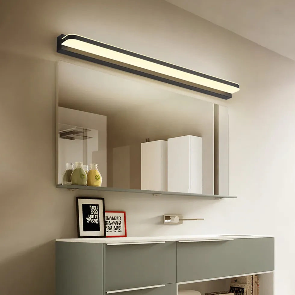 Wand LED lamp voor badkamer in zwart roestvrijstaal