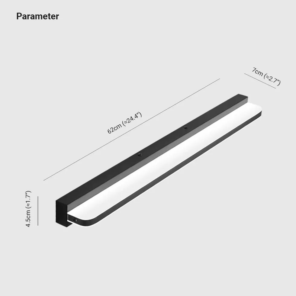 Wand LED lamp voor badkamer in zwart roestvrijstaal