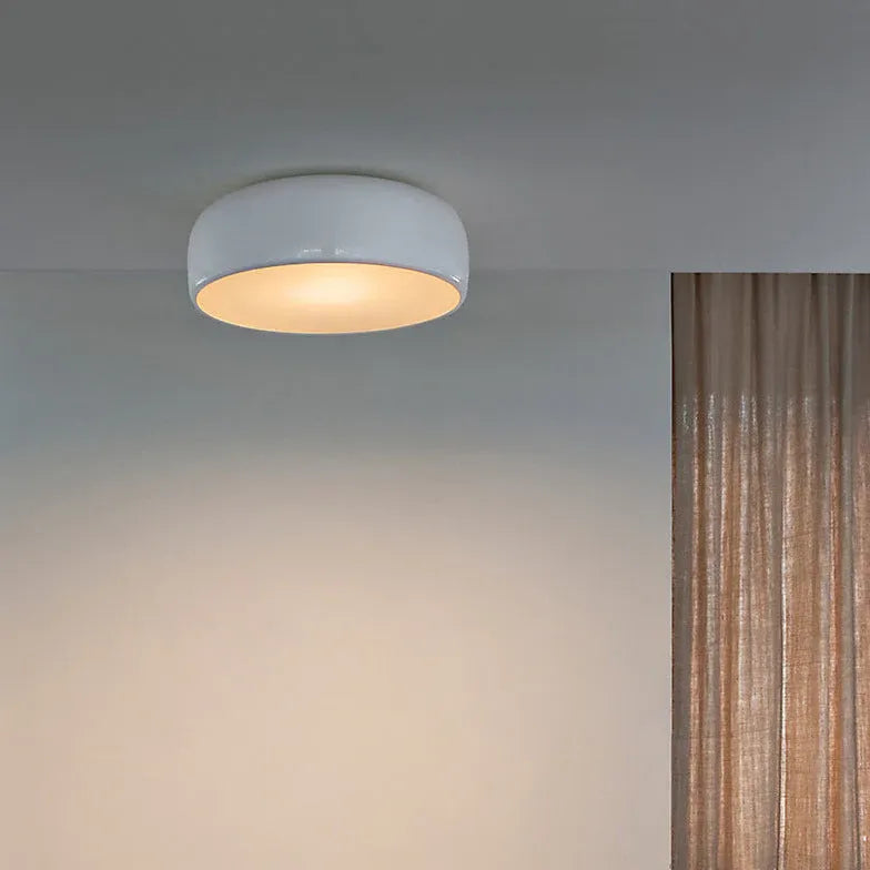 Design plafondlampen woonkamer witte ronde schijf