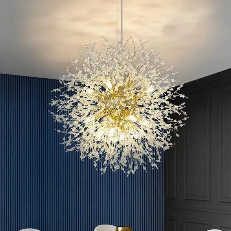 Moderne kristallen hanglampen gouden vuurwerk vorm
