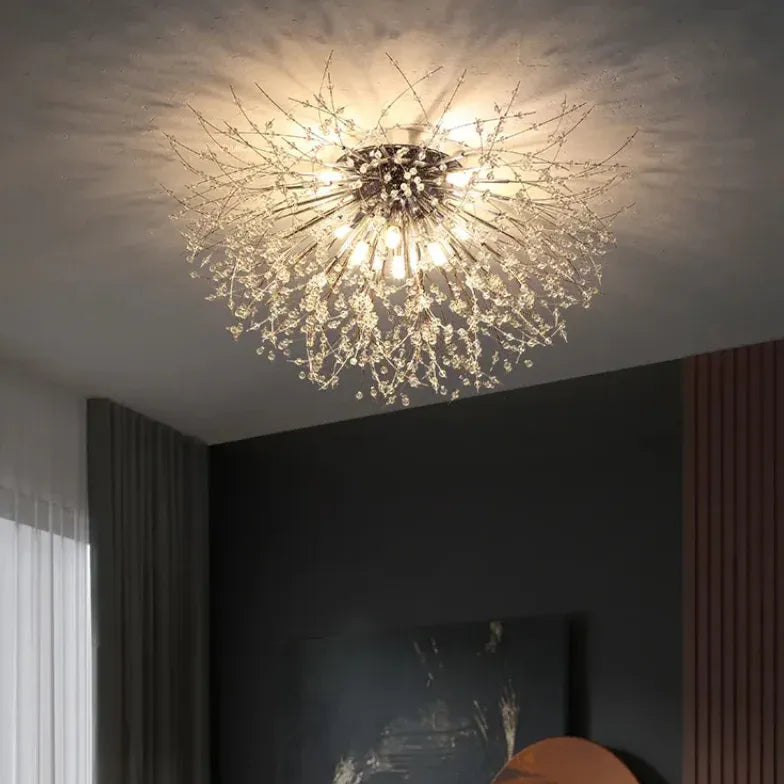 Moderne kristallen hanglampen gouden vuurwerk vorm