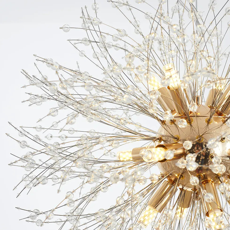 Moderne kristallen hanglampen gouden vuurwerk vorm