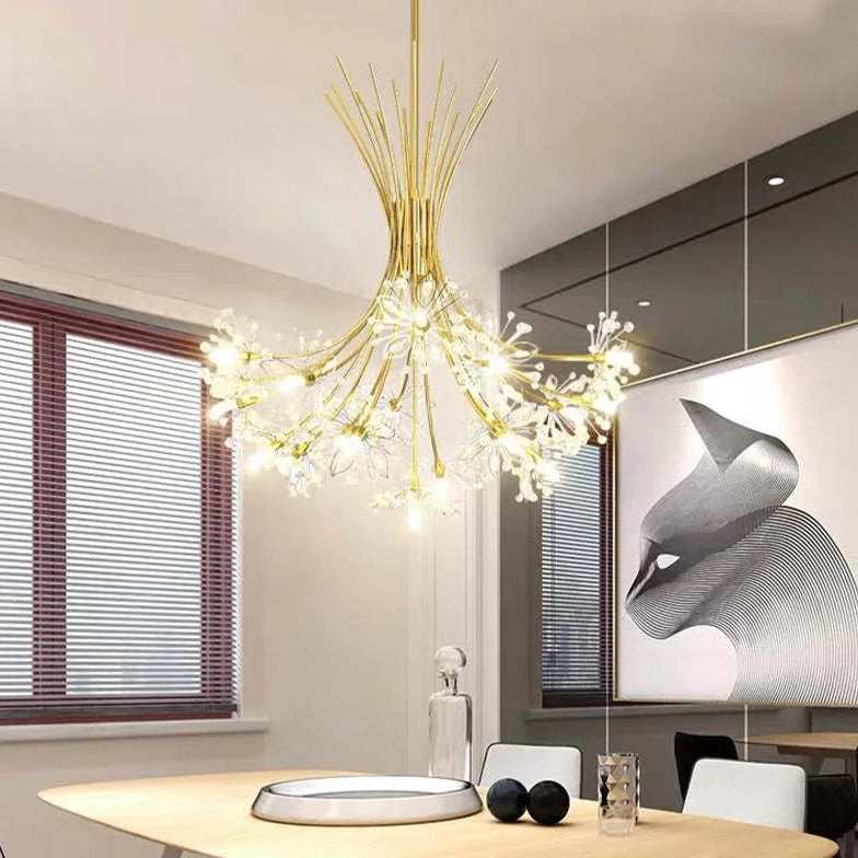 Hanglamp goud bloemvormige warme verlichting
