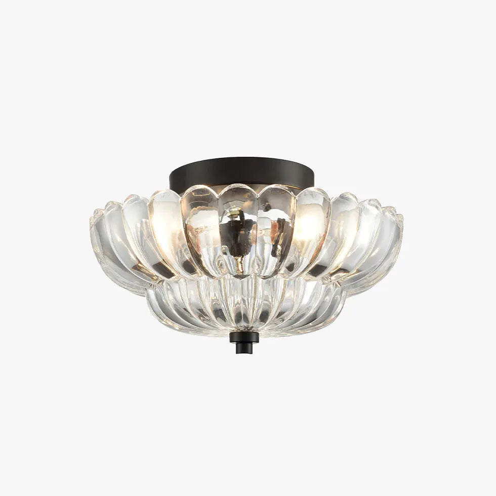 Plafonniere e27 bloemen glas kap