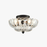 Plafonniere e27 bloemen glas kap