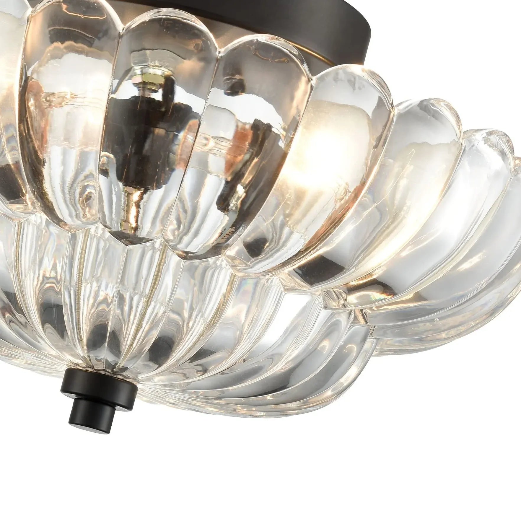 Plafonniere e27 bloemen glas kap
