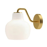 Wandlamp wit goud in glazen lampenkap