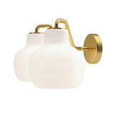 Wandlamp wit goud in glazen lampenkap