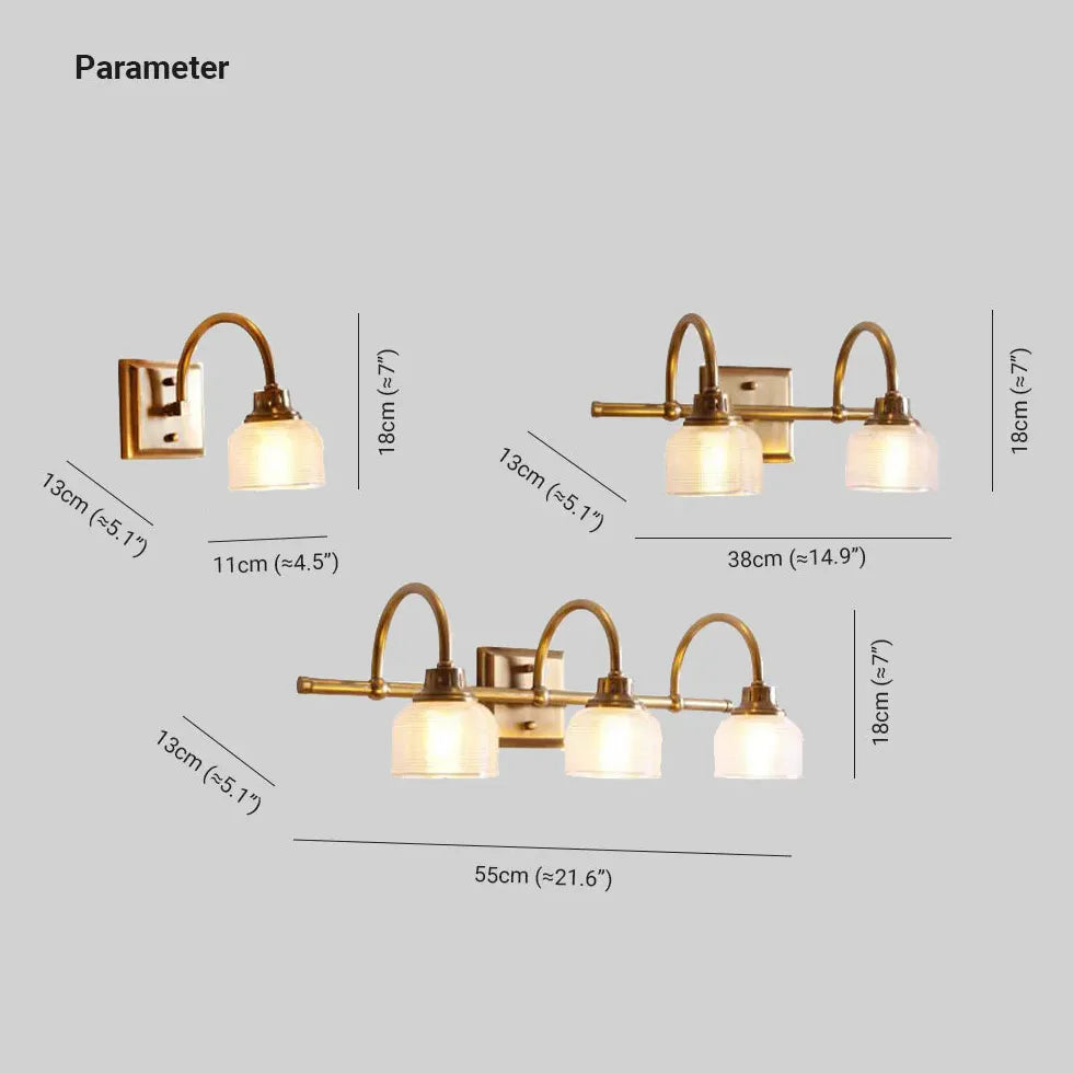 Wandlampen messing met meerdere lampen voor badkamer