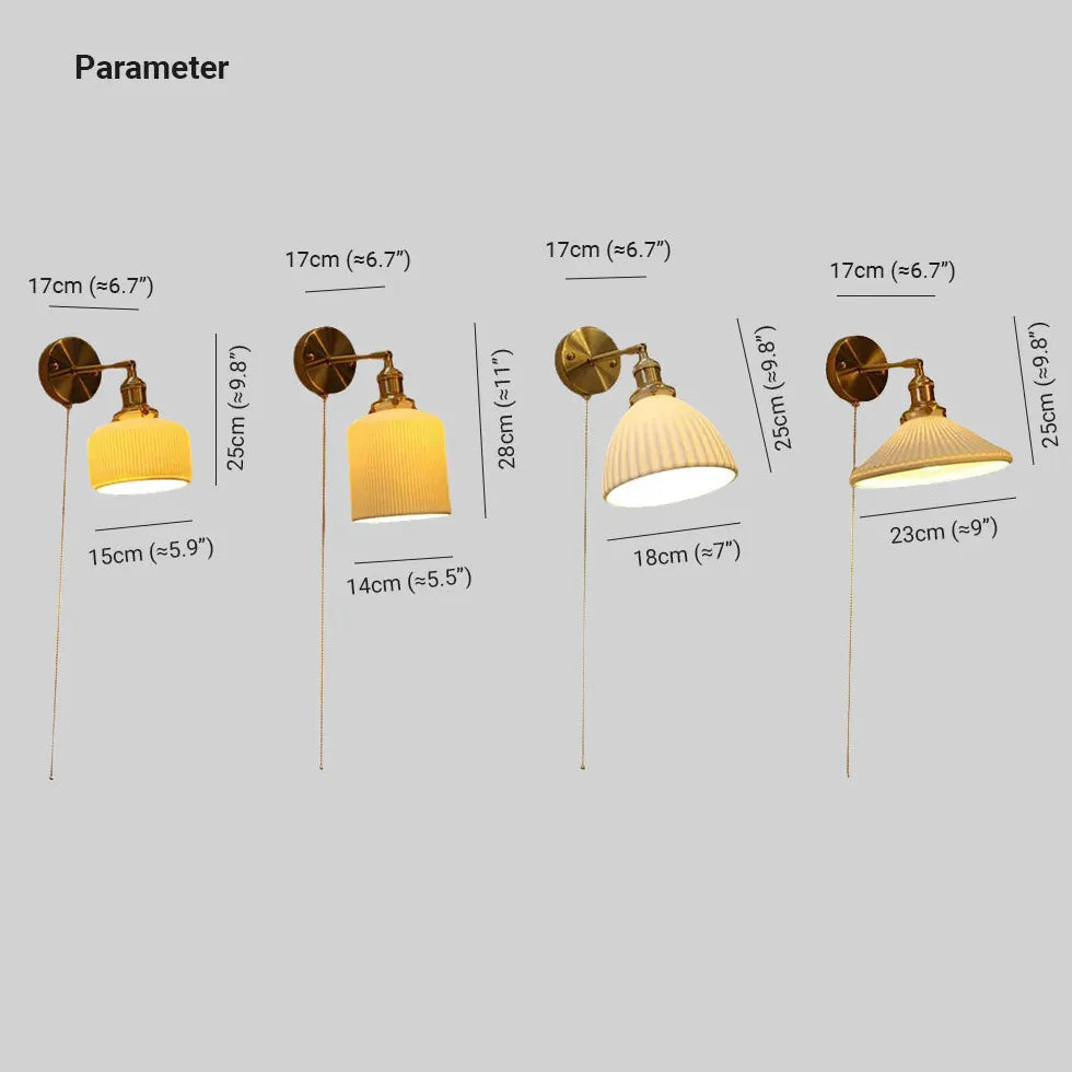 Wandlamp in koperen kleur met schakelaar