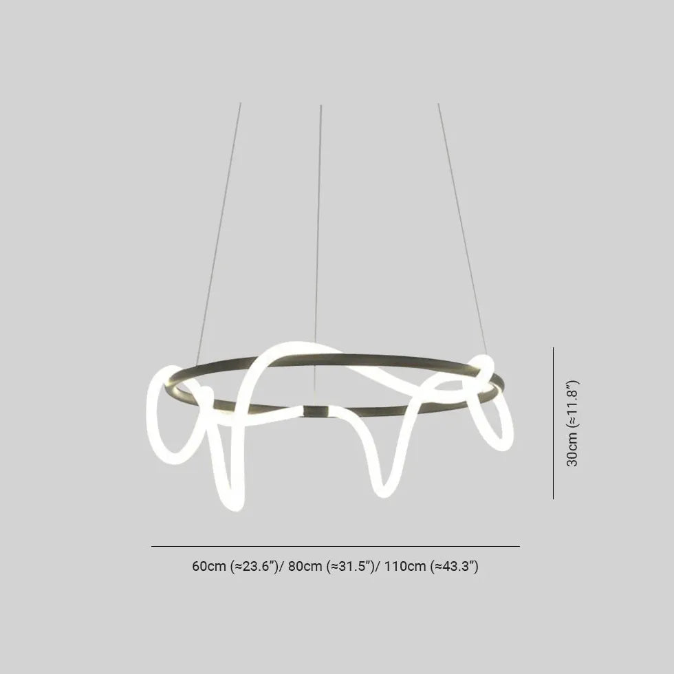 Gouden LED ring hanglamp voor woonkamer
