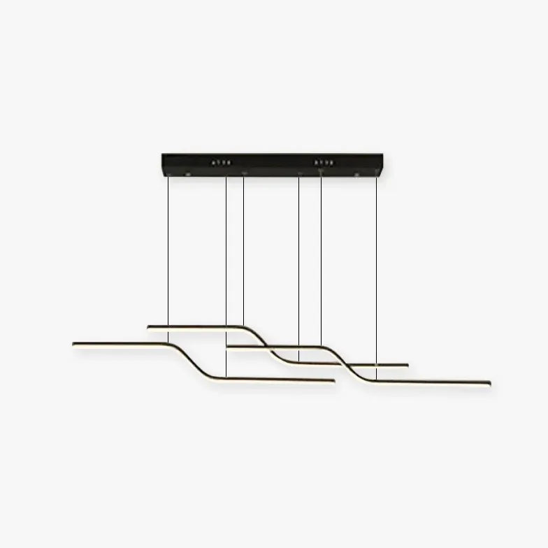 Design hanglampen boven eettafel strakke lijnen