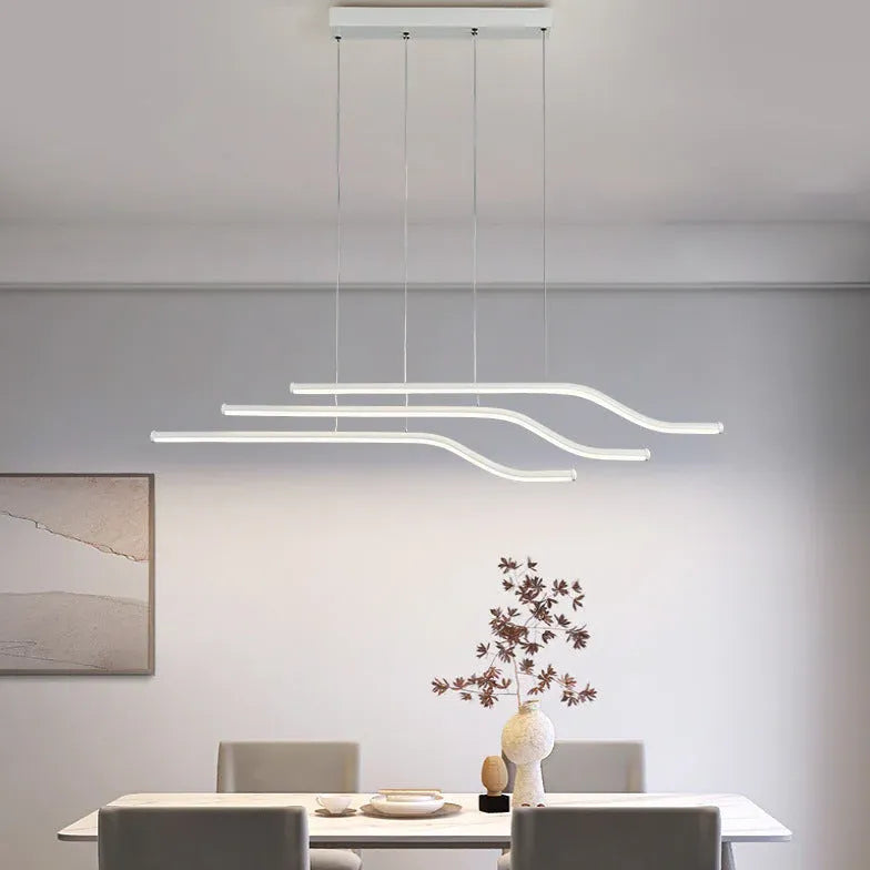 Keuken hanglamp met drie rechte lijnen