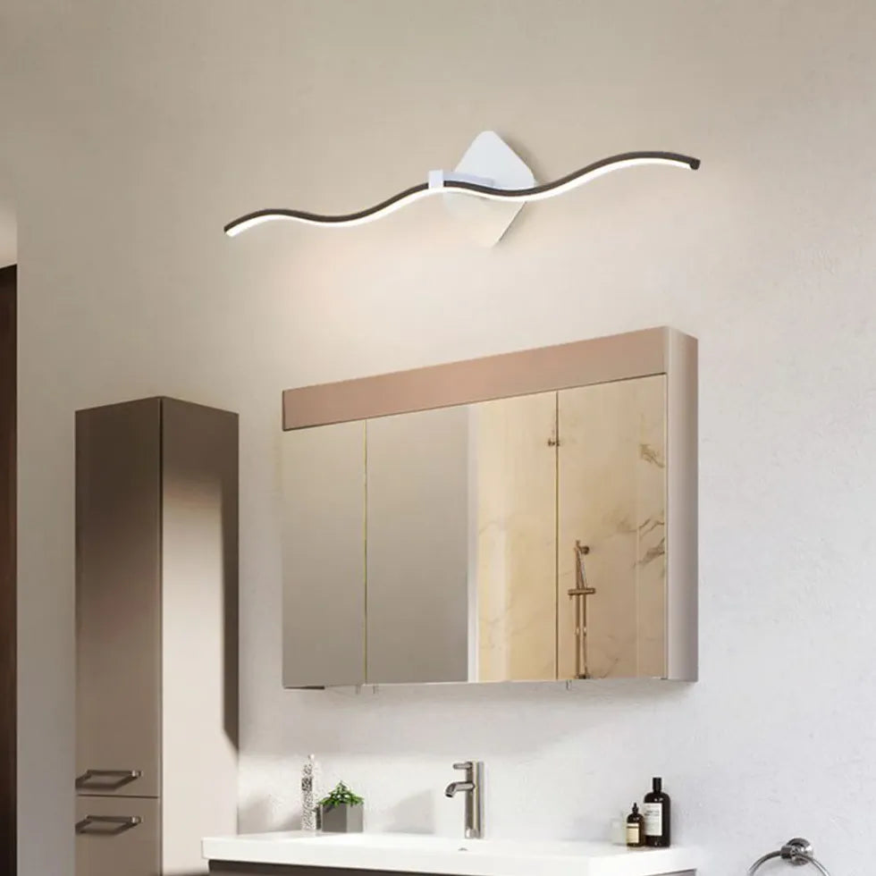 Led wandlamp badkamer zwart met vloeiende lijnen