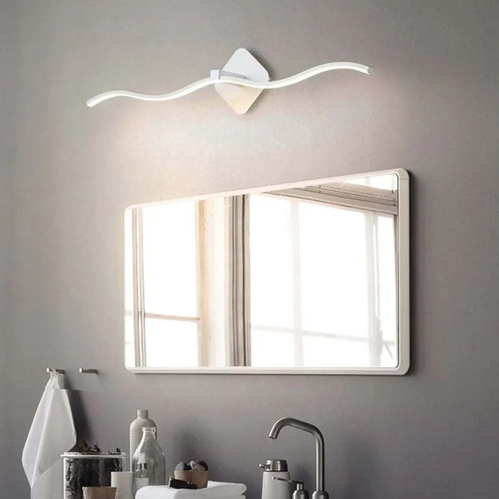Led wandlamp badkamer zwart met vloeiende lijnen