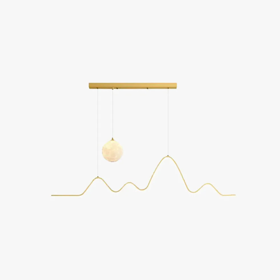 Led hanglamp met zwarte berg en maan design