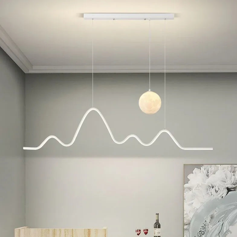 Led hanglamp met zwarte berg en maan design