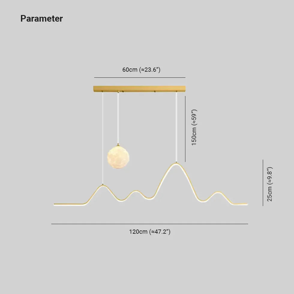 Led hanglamp met zwarte berg en maan design