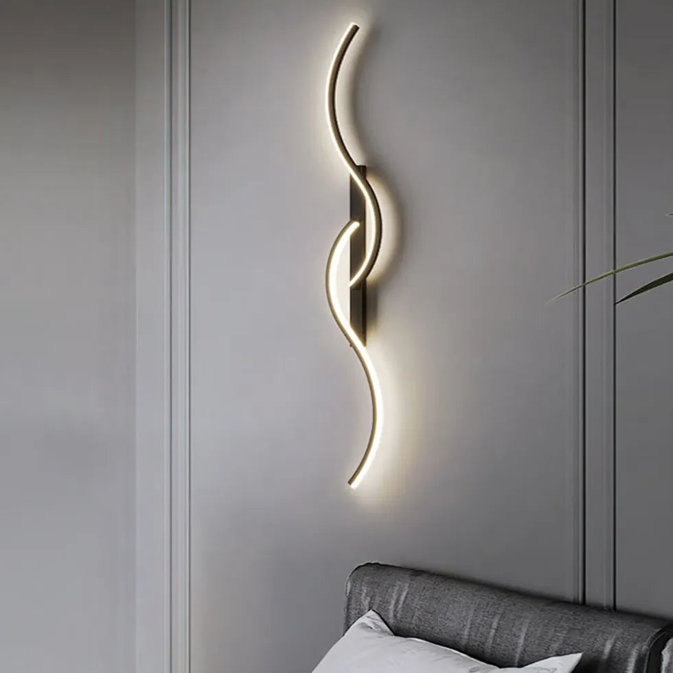 Wandlamp zwart slaapkamer met slank