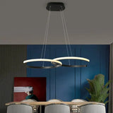 Led hanglamp zwart met dubbele ringen