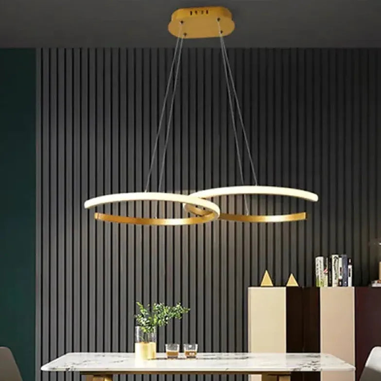 Led hanglamp zwart met dubbele ringen