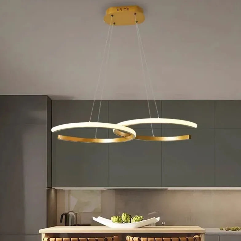 Led hanglamp zwart met dubbele ringen