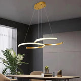 Led hanglamp zwart met dubbele ringen
