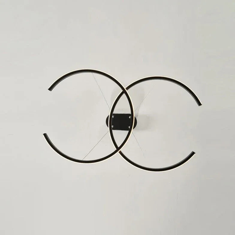Led hanglamp zwart met dubbele ringen