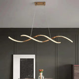 Design eetkamer goudkleurige dubbel gebogen hanglamp