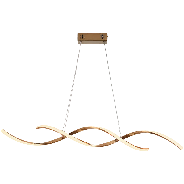 Design eetkamer goudkleurige dubbel gebogen hanglamp