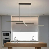 Hanglamp zwart lineair en simpel keuken
