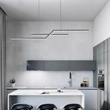 Hanglamp zwart lineair en simpel keuken