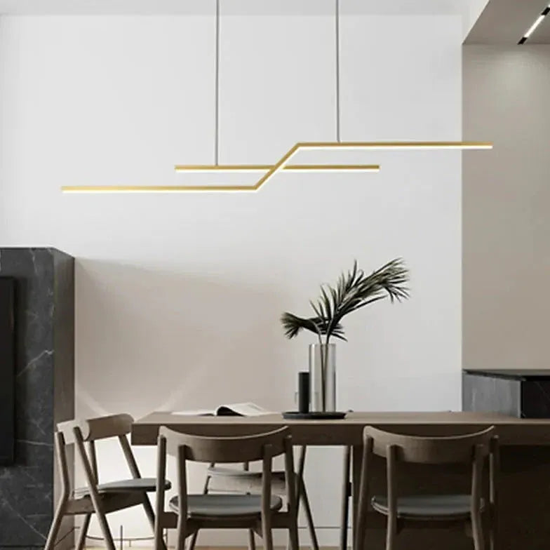 Hanglamp zwart lineair en simpel keuken