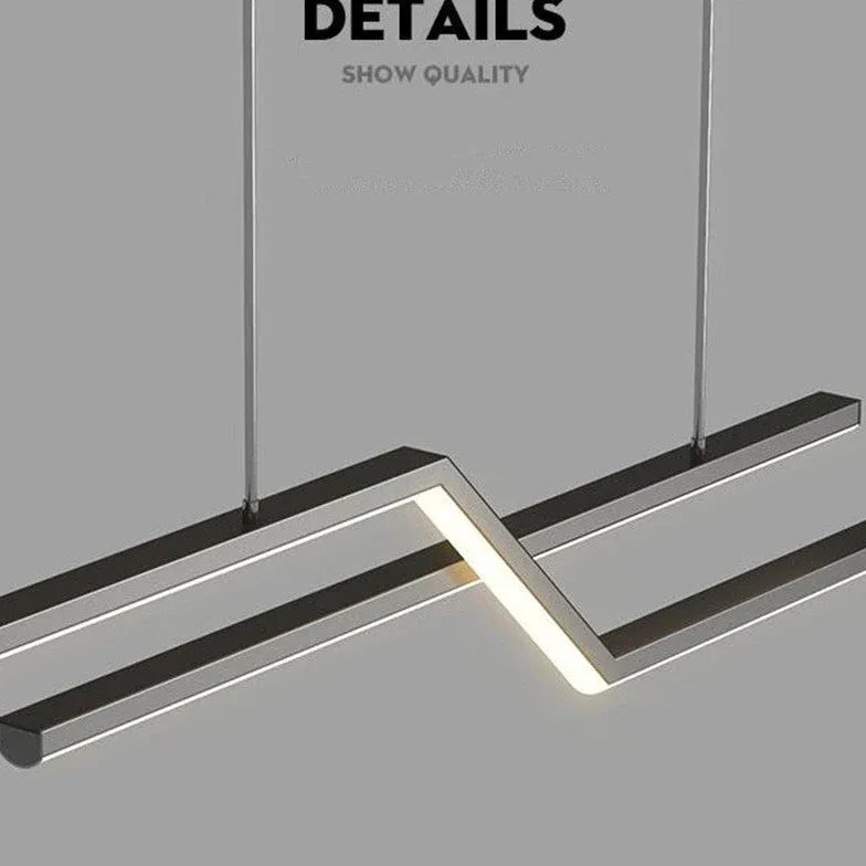 Hanglamp zwart lineair en simpel keuken