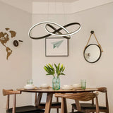 Led verlichting hanglamp met zwarte curves