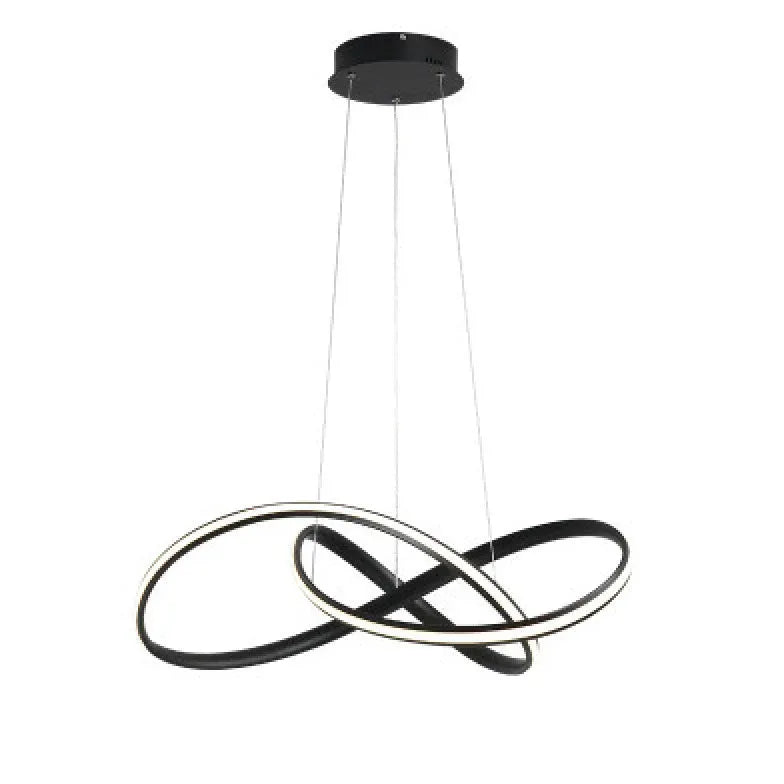 Led verlichting hanglamp met zwarte curves