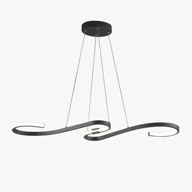 Eetkamer lamp design zwart met kromming