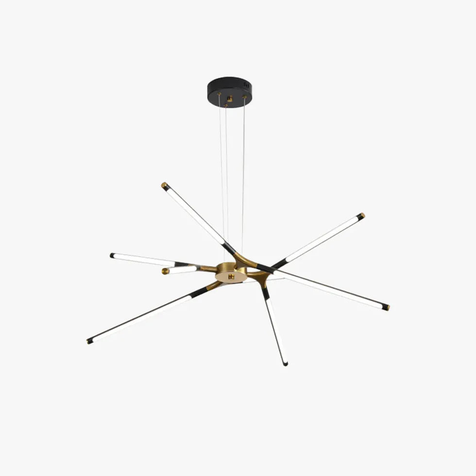 Moderne woonkamer hanglamp in zwartgouden takkenontwerp