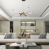 Moderne woonkamer hanglamp in zwartgouden takkenontwerp