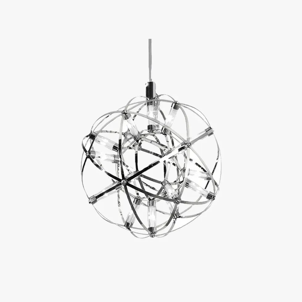 Hanglamp led bol met zilveren vorm