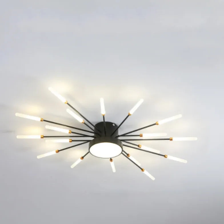 Led plafond verlichting zwart vuurwerk woonkamer