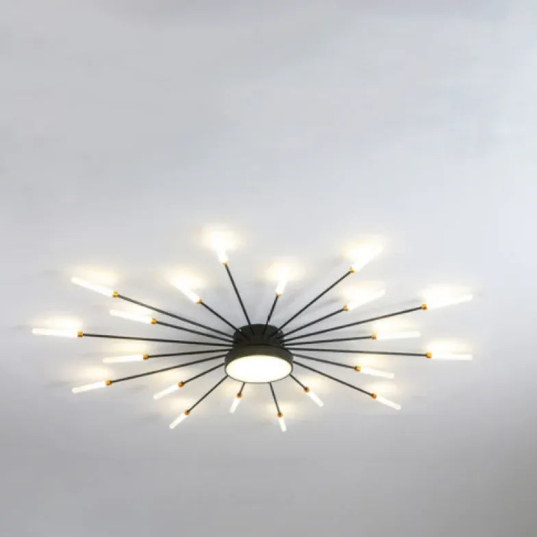 Led plafond verlichting zwart vuurwerk woonkamer